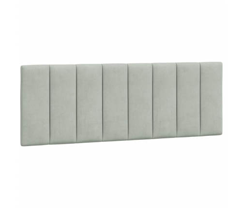 Cabecero de cama acolchado terciopelo gris claro 120 cm