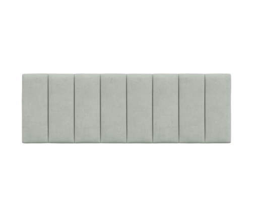 Cabecero de cama acolchado terciopelo gris claro 120 cm