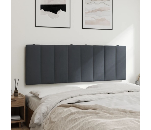 Cabecero de cama acolchado terciopelo gris oscuro 120 cm