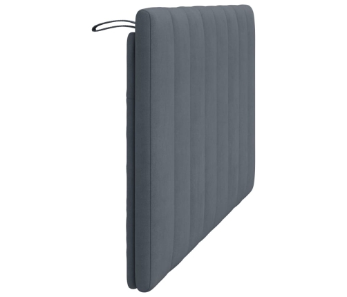 Cabecero de cama acolchado terciopelo gris oscuro 120 cm