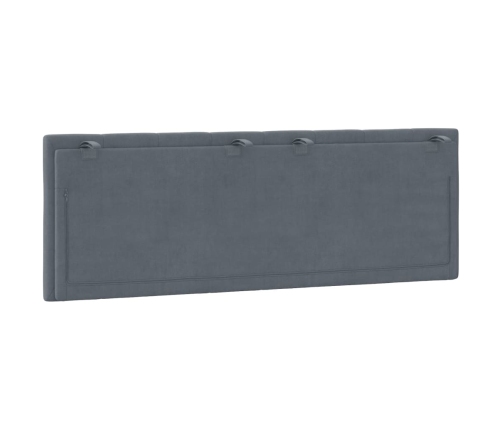 Cabecero de cama acolchado terciopelo gris oscuro 120 cm