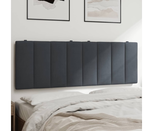 Cabecero de cama acolchado terciopelo gris oscuro 120 cm