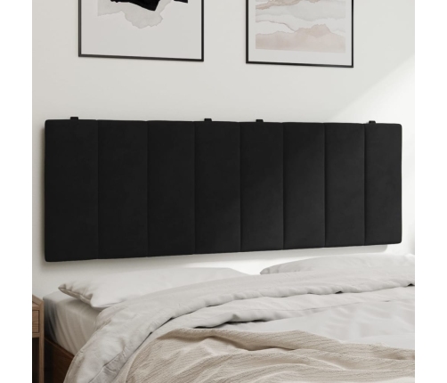 Cabecero de cama acolchado terciopelo negro 120 cm