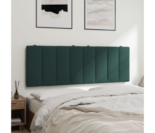 Cabecero de cama acolchado terciopelo verde oscuro 120 cm