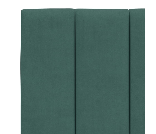 Cabecero de cama acolchado terciopelo verde oscuro 120 cm