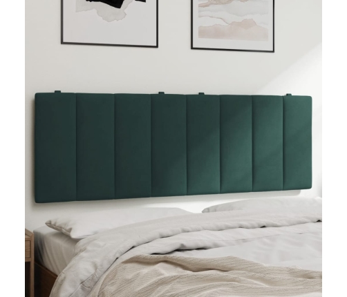 Cabecero de cama acolchado terciopelo verde oscuro 120 cm