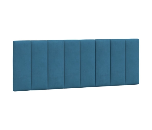 Cabecero de cama acolchado terciopelo azul 120 cm