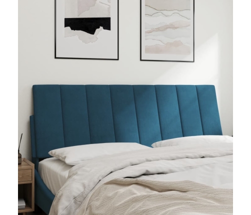 Cabecero de cama acolchado terciopelo azul 120 cm