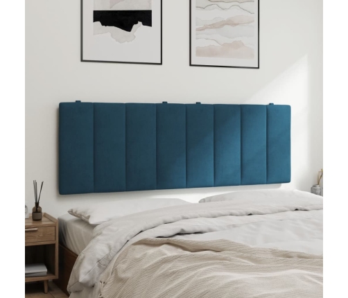 Cabecero de cama acolchado terciopelo azul 120 cm