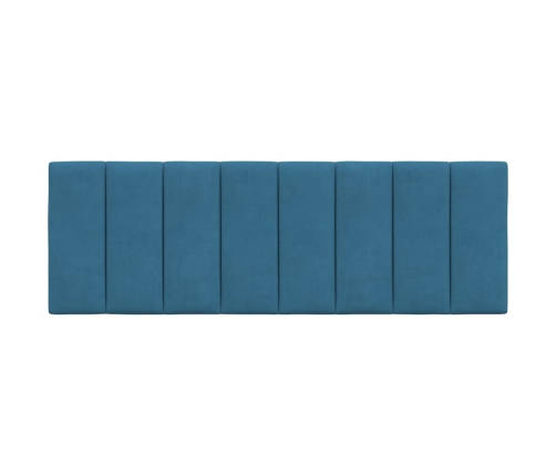 Cabecero de cama acolchado terciopelo azul 120 cm