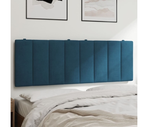 Cabecero de cama acolchado terciopelo azul 120 cm