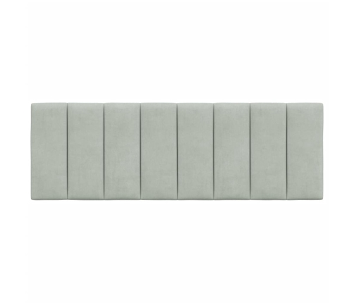 Cabecero de cama acolchado terciopelo gris claro 140 cm