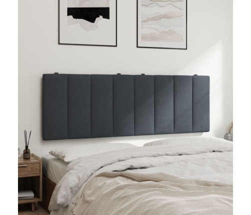 Cabecero de cama acolchado terciopelo gris oscuro 140 cm