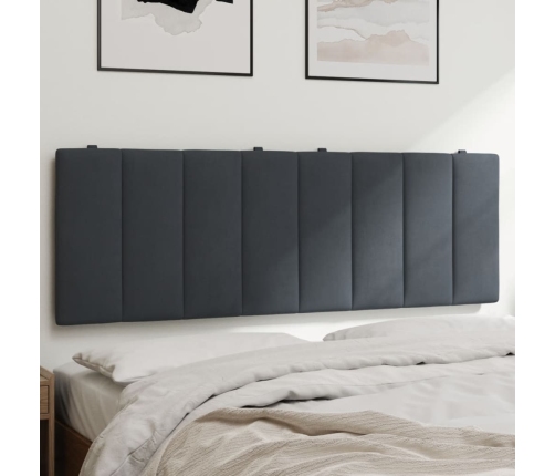 Cabecero de cama acolchado terciopelo gris oscuro 140 cm