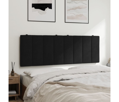 Cabecero de cama acolchado terciopelo negro 140 cm