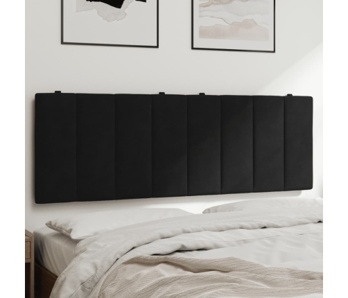 Cabecero de cama acolchado terciopelo negro 140 cm