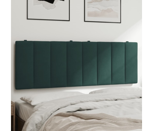 Cabecero de cama acolchado terciopelo verde oscuro 140 cm