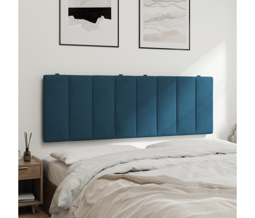 Cabecero de cama acolchado terciopelo azul 140 cm