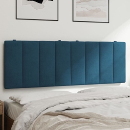 Cabecero de cama acolchado terciopelo azul 140 cm
