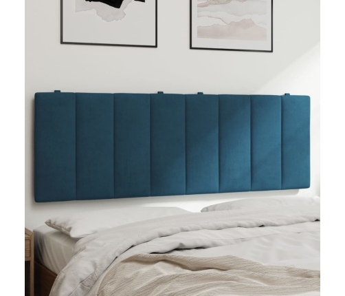 Cabecero de cama acolchado terciopelo azul 140 cm