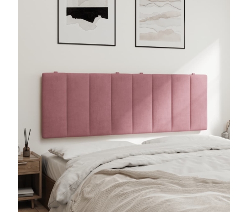 Cabecero de cama acolchado terciopelo rosa 140 cm