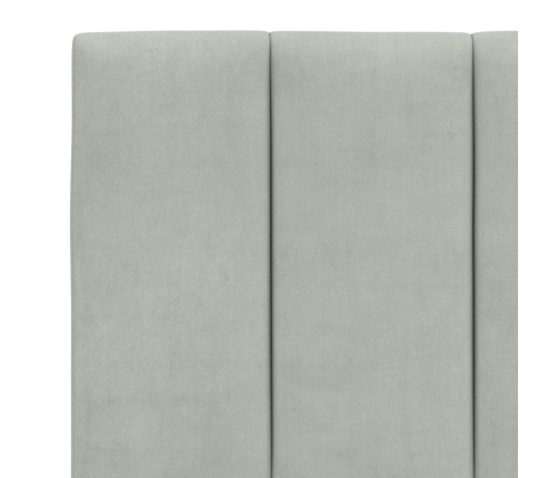 Cabecero de cama acolchado terciopelo gris claro 160 cm