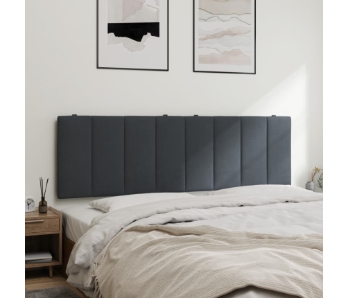 Cabecero de cama acolchado terciopelo gris oscuro 160 cm