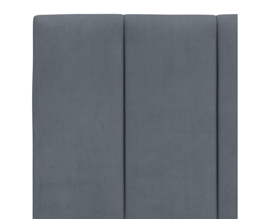 Cabecero de cama acolchado terciopelo gris oscuro 160 cm