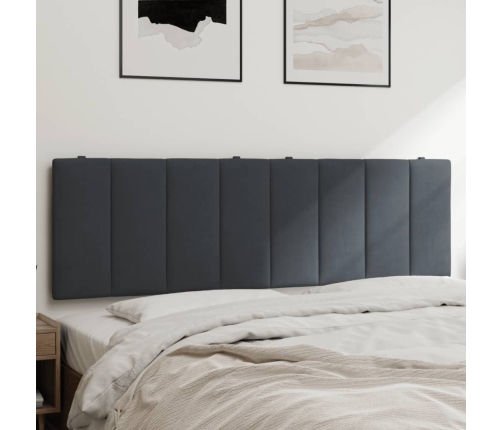 Cabecero de cama acolchado terciopelo gris oscuro 160 cm