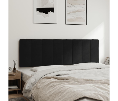 Cabecero de cama acolchado terciopelo negro 160 cm