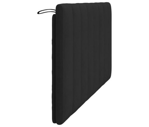 Cabecero de cama acolchado terciopelo negro 160 cm