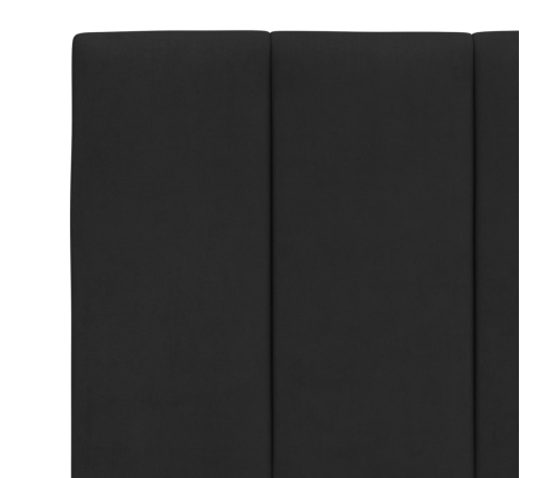 Cabecero de cama acolchado terciopelo negro 160 cm