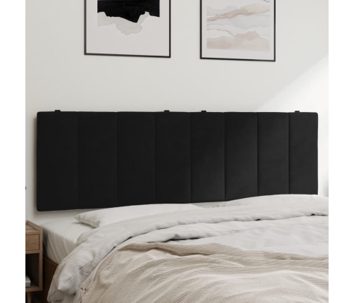Cabecero de cama acolchado terciopelo negro 160 cm