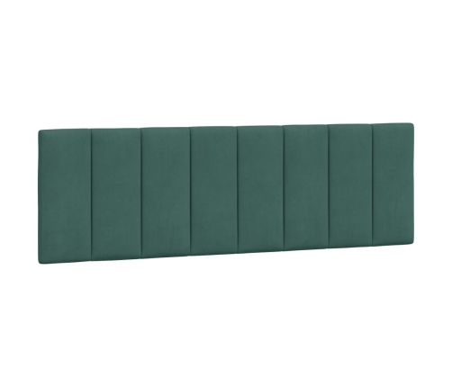 Cabecero de cama acolchado terciopelo verde oscuro 160 cm