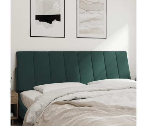 Cabecero de cama acolchado terciopelo verde oscuro 160 cm