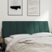 Cabecero de cama acolchado terciopelo verde oscuro 160 cm