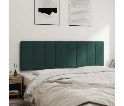 Cabecero de cama acolchado terciopelo verde oscuro 160 cm