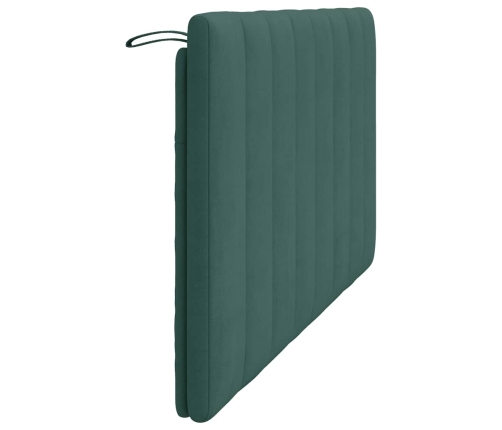 Cabecero de cama acolchado terciopelo verde oscuro 160 cm