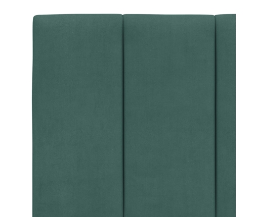 Cabecero de cama acolchado terciopelo verde oscuro 160 cm