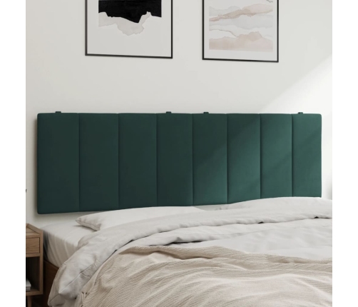 Cabecero de cama acolchado terciopelo verde oscuro 160 cm