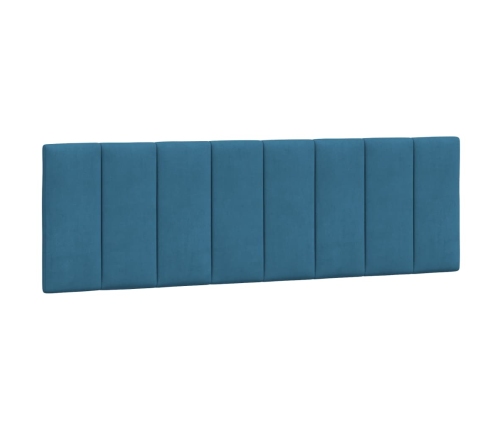 Cabecero de cama acolchado terciopelo azul 160 cm