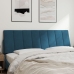 Cabecero de cama acolchado terciopelo azul 160 cm