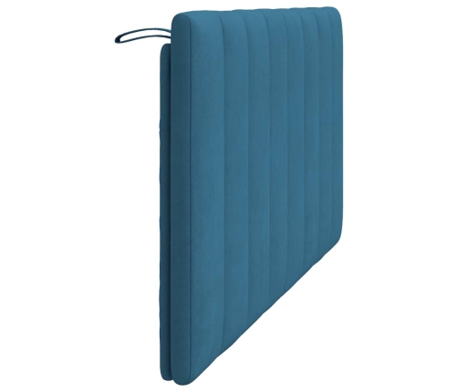 Cabecero de cama acolchado terciopelo azul 160 cm