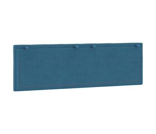 Cabecero de cama acolchado terciopelo azul 160 cm