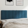 Cabecero de cama acolchado terciopelo azul 160 cm