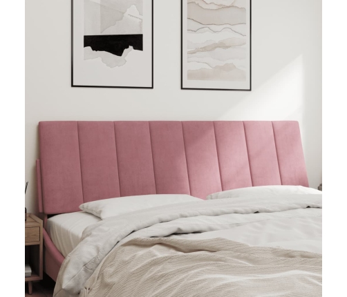 Cabecero de cama acolchado terciopelo rosa 160 cm