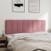 Cabecero de cama acolchado terciopelo rosa 160 cm