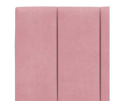 Cabecero de cama acolchado terciopelo rosa 160 cm