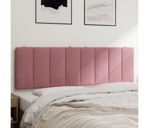 Cabecero de cama acolchado terciopelo rosa 160 cm