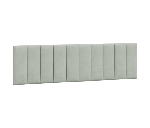 Cabecero de cama acolchado terciopelo gris claro 180 cm